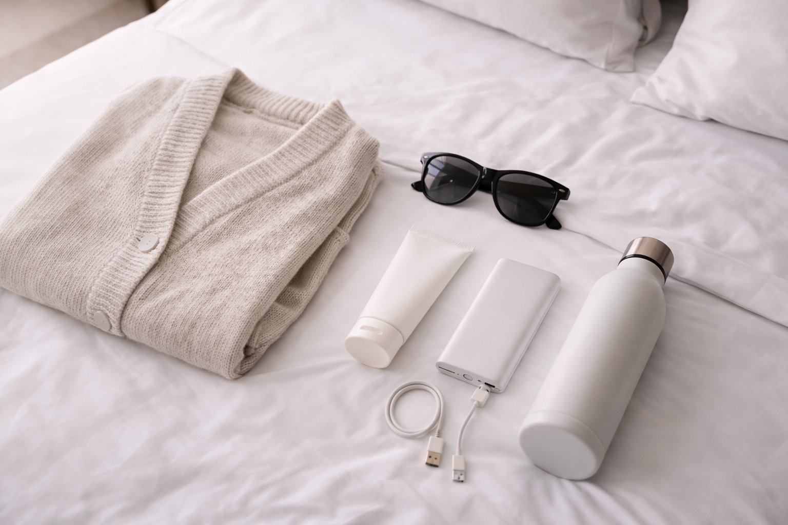 January essentials flat lay